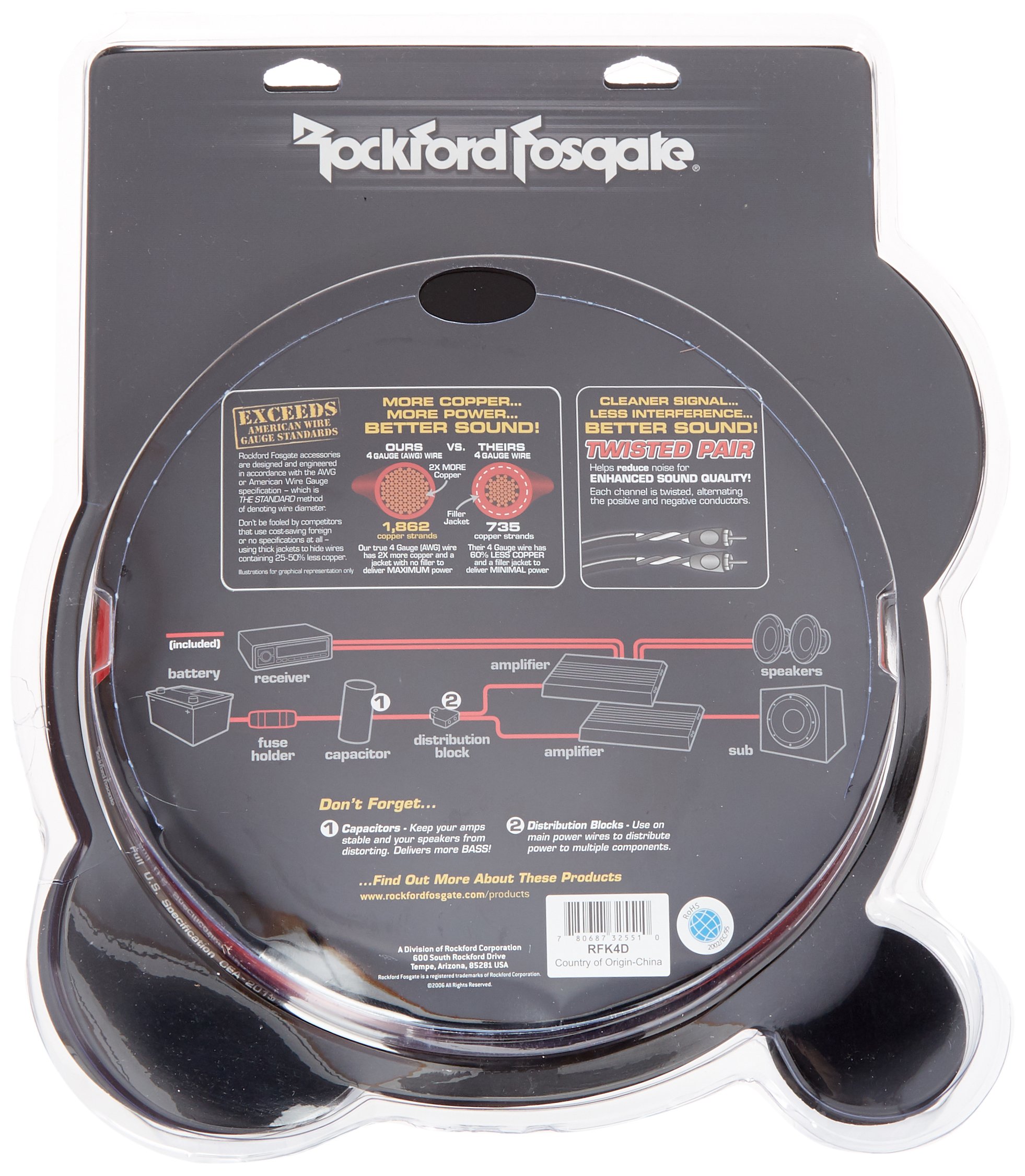 Amazon.com: Rockford 4 Awg Complete Installation Kit : Electronics